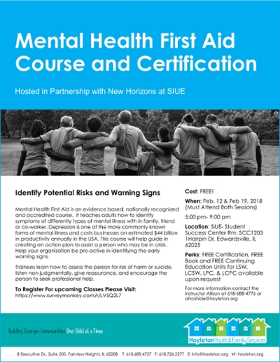 Free Mental Health First Aid Class and Certification